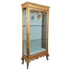 Transition Style Vitrine In Golden Wood From The 19th Century