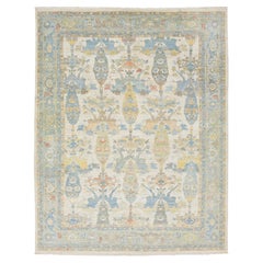 Transitional Aesthetic Modern Sultanabad Rug – Hand-Knotted Wool – Muted Ivory