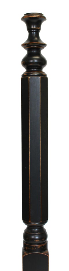 Queen Antiqued Black Maple Four Poster Bed with Wear by Scott James Furniture