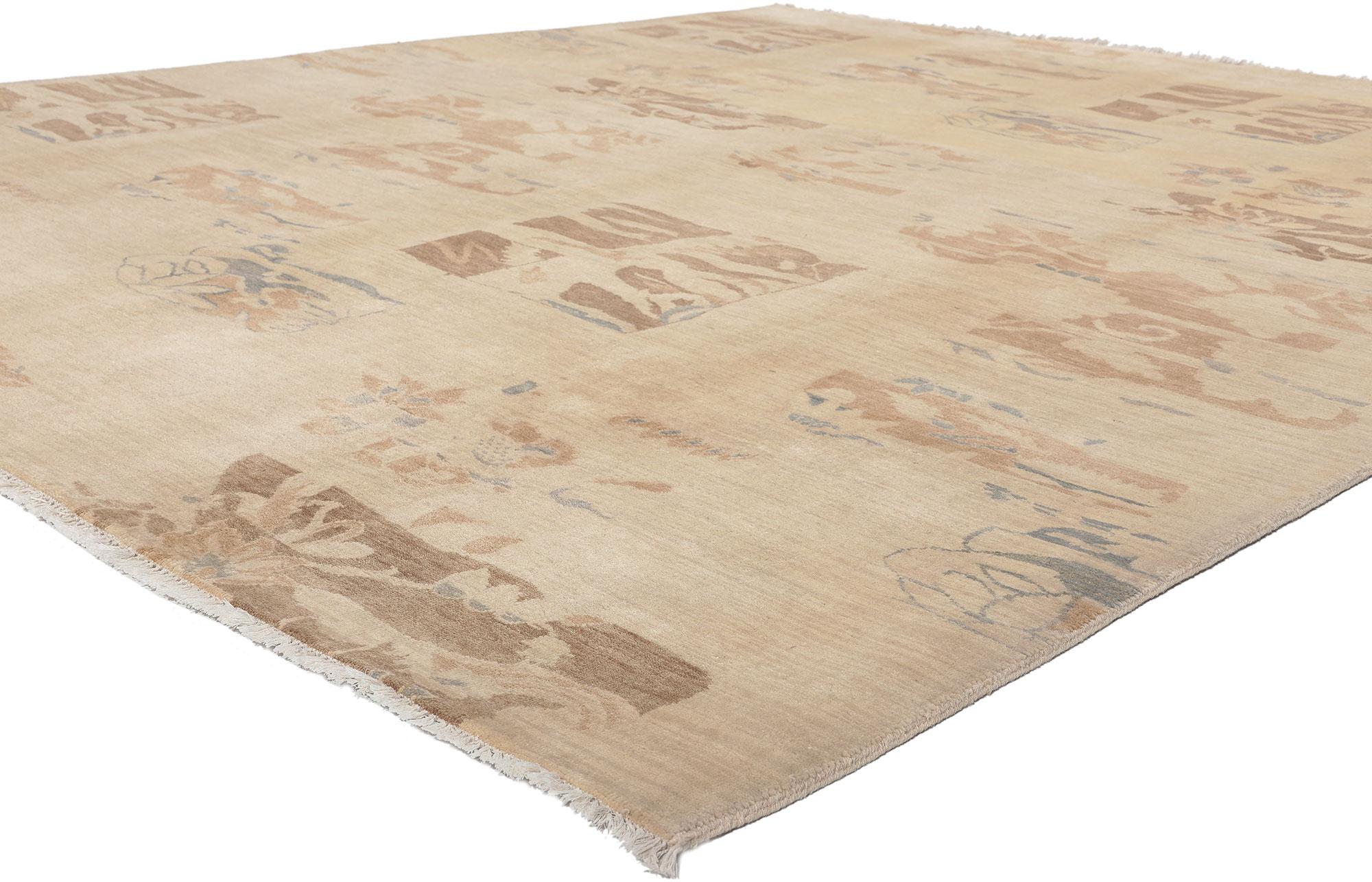 30304 Transitional Area Rug, 08'00 x 09'09.
Abstract Expressionist style meets Biophilic Design in this hand knotted wool transitional area rug. The elusive design and earthy colorway woven into this piece work together creating an intriguing