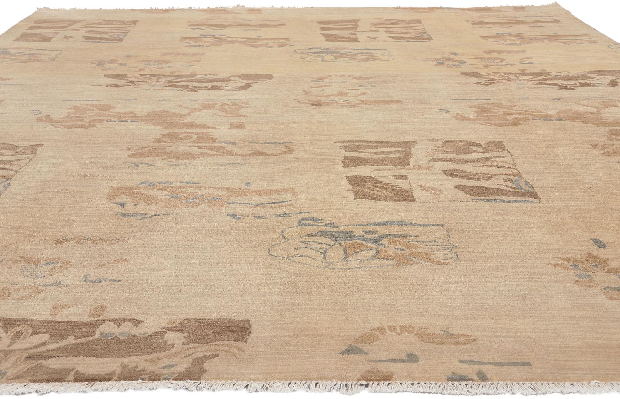 Modern Transitional Area Rug, Abstract Expressionist Style Meets Biophilic Design For Sale