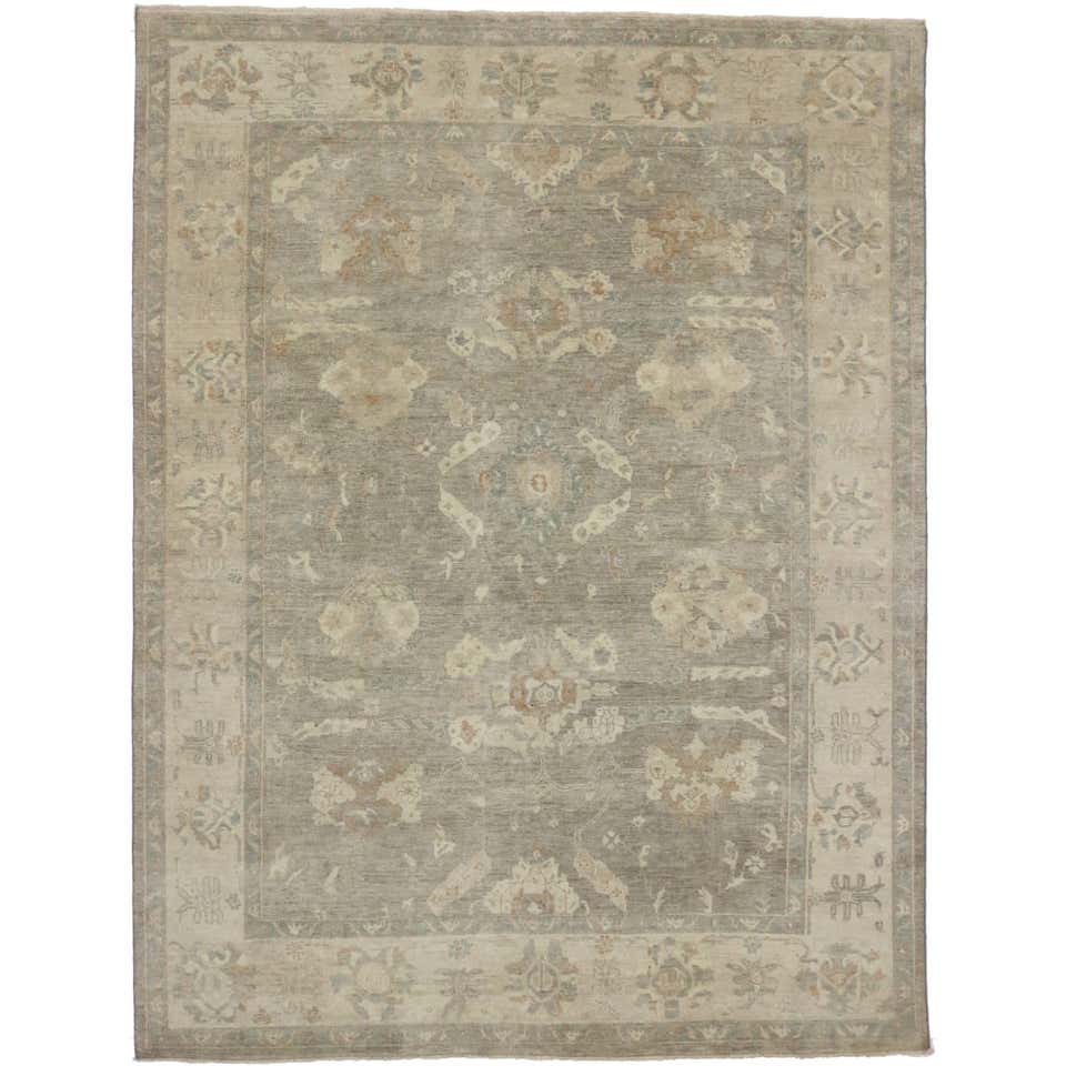 Transitional Oushak Style Modern Area Rug at 1stDibs