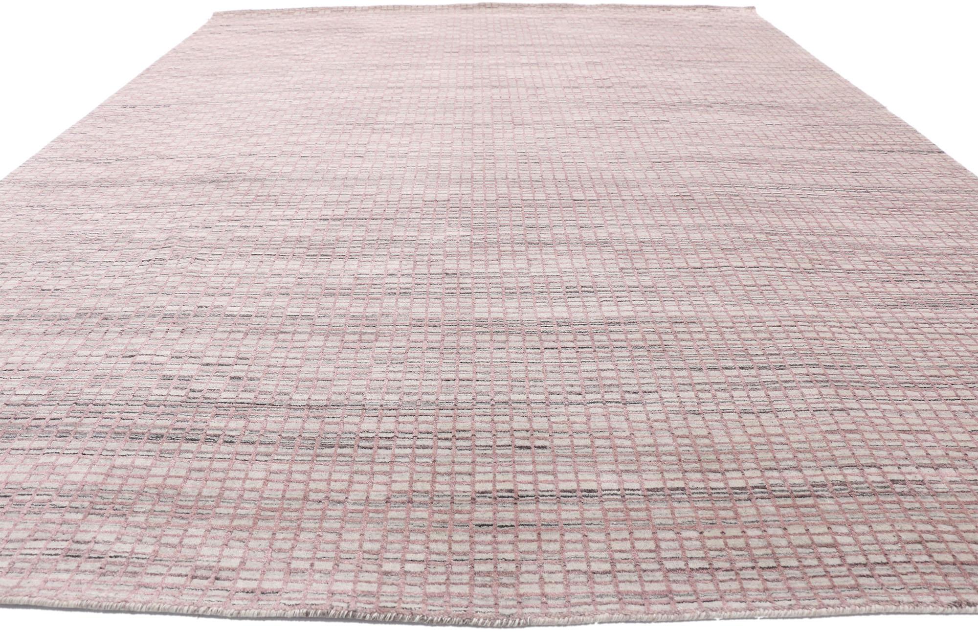 Indian New Transitional Area Rug with Scandinavian Modern Swedish Shabby Chic Style For Sale