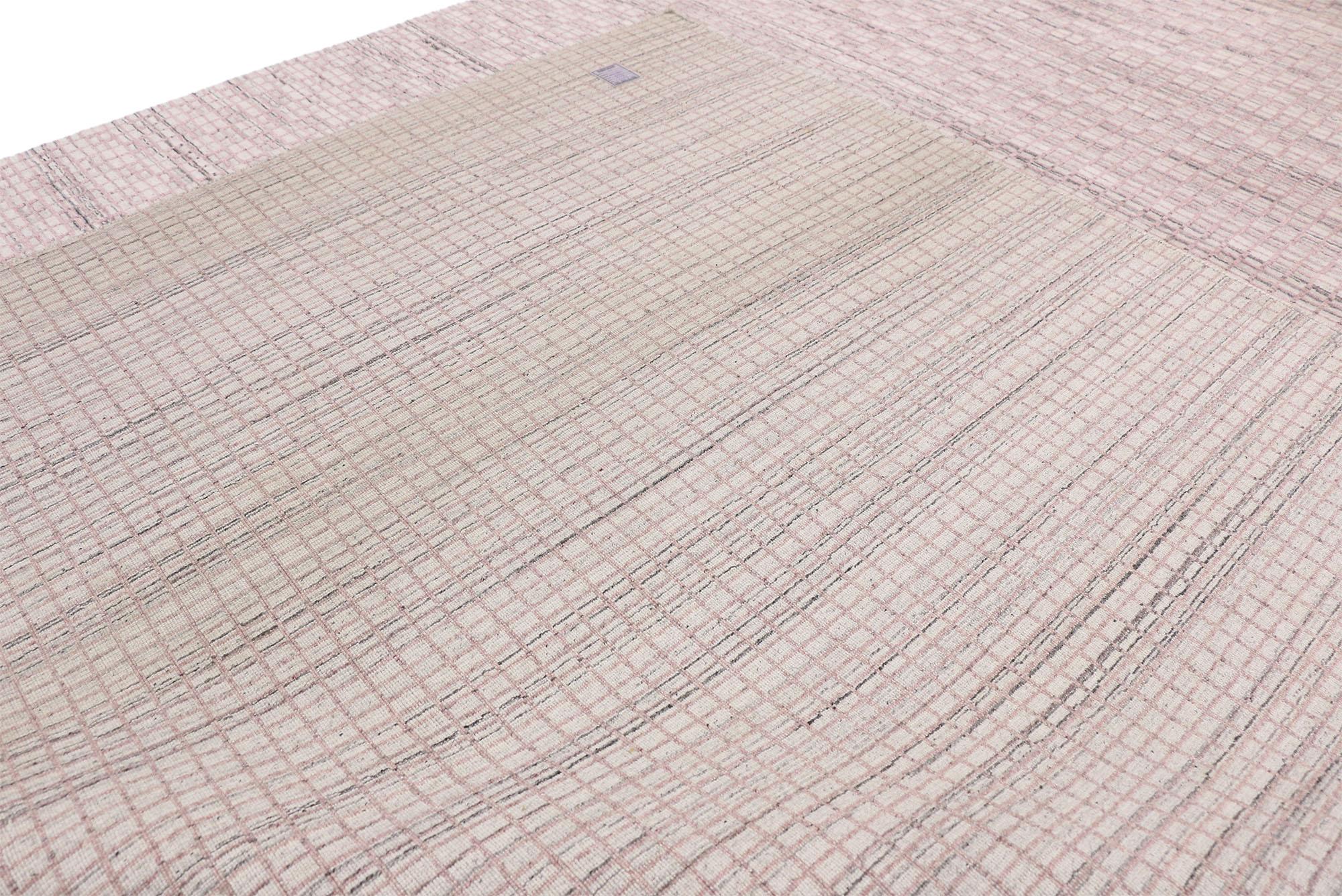 New Transitional Area Rug with Scandinavian Modern Swedish Shabby Chic Style In New Condition For Sale In Dallas, TX