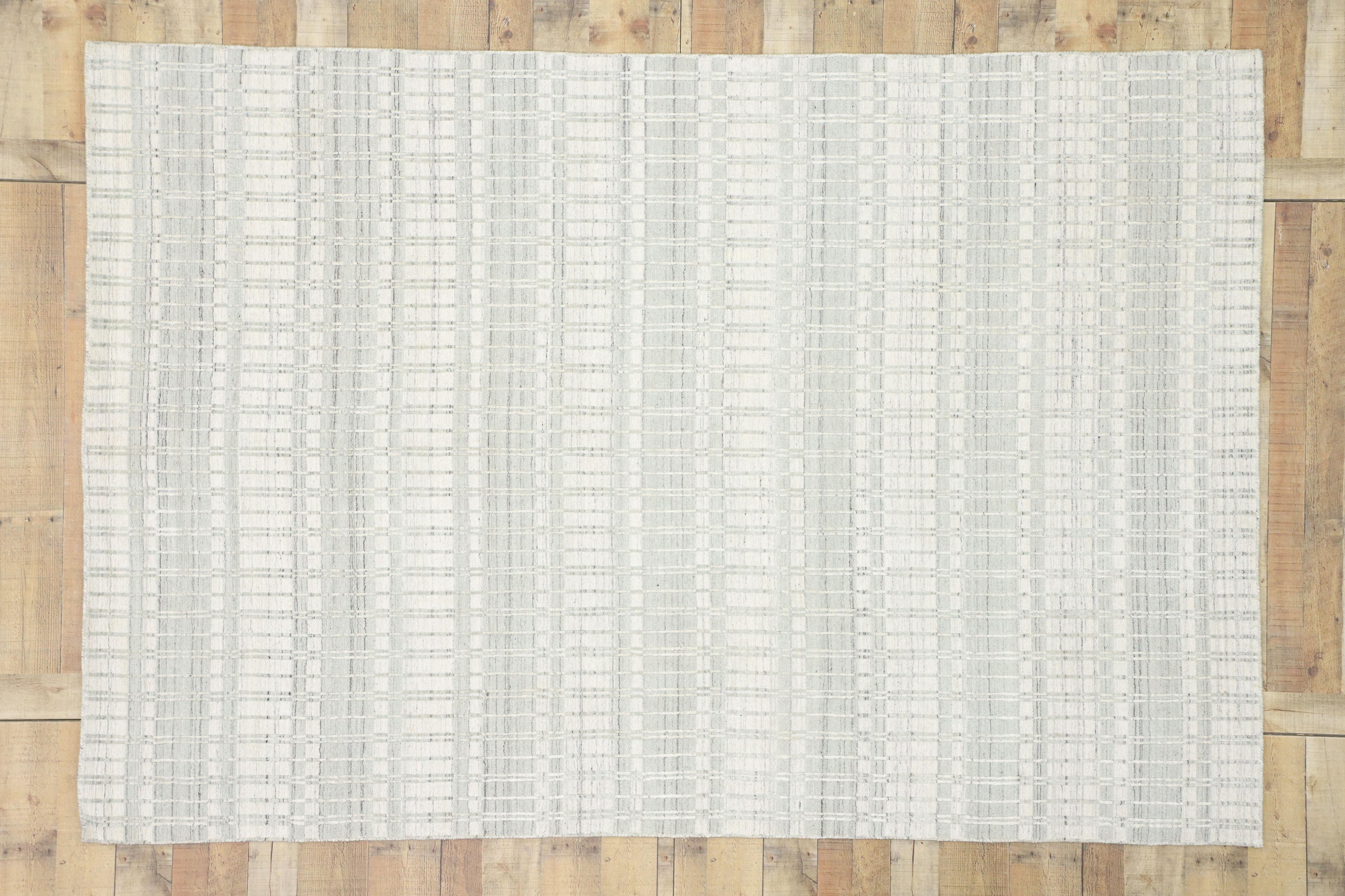 Transitional Area Rug with Scandinavian Modern Swedish Style In New Condition In Dallas, TX