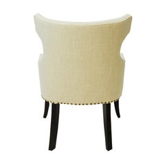 Chaise de salle à manger transitionnelle à dossier en tonneau fabriquée sur commande