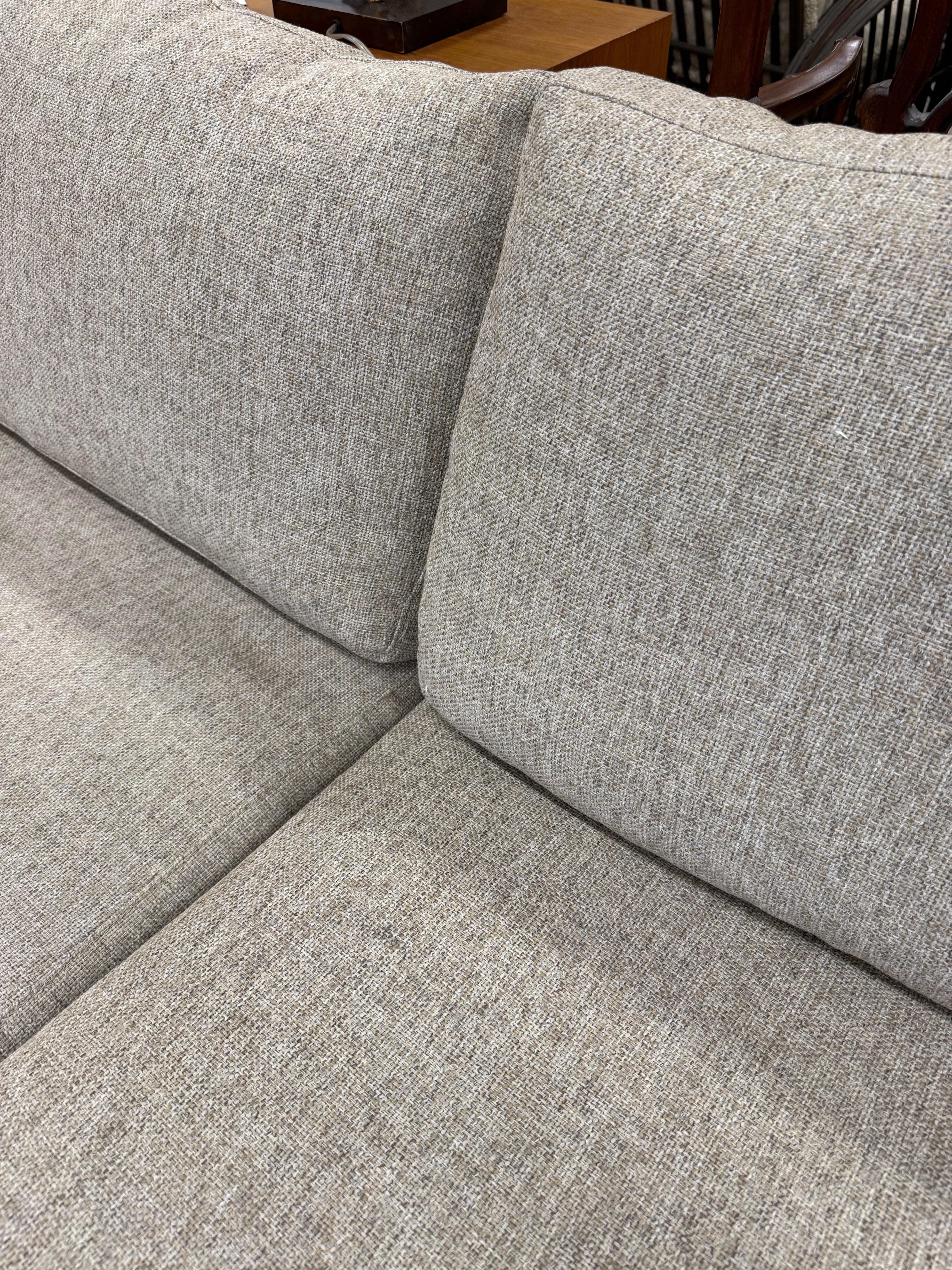 Transitional Beige Linen Four Hands 2-PC Sectional Sofa For Sale 5