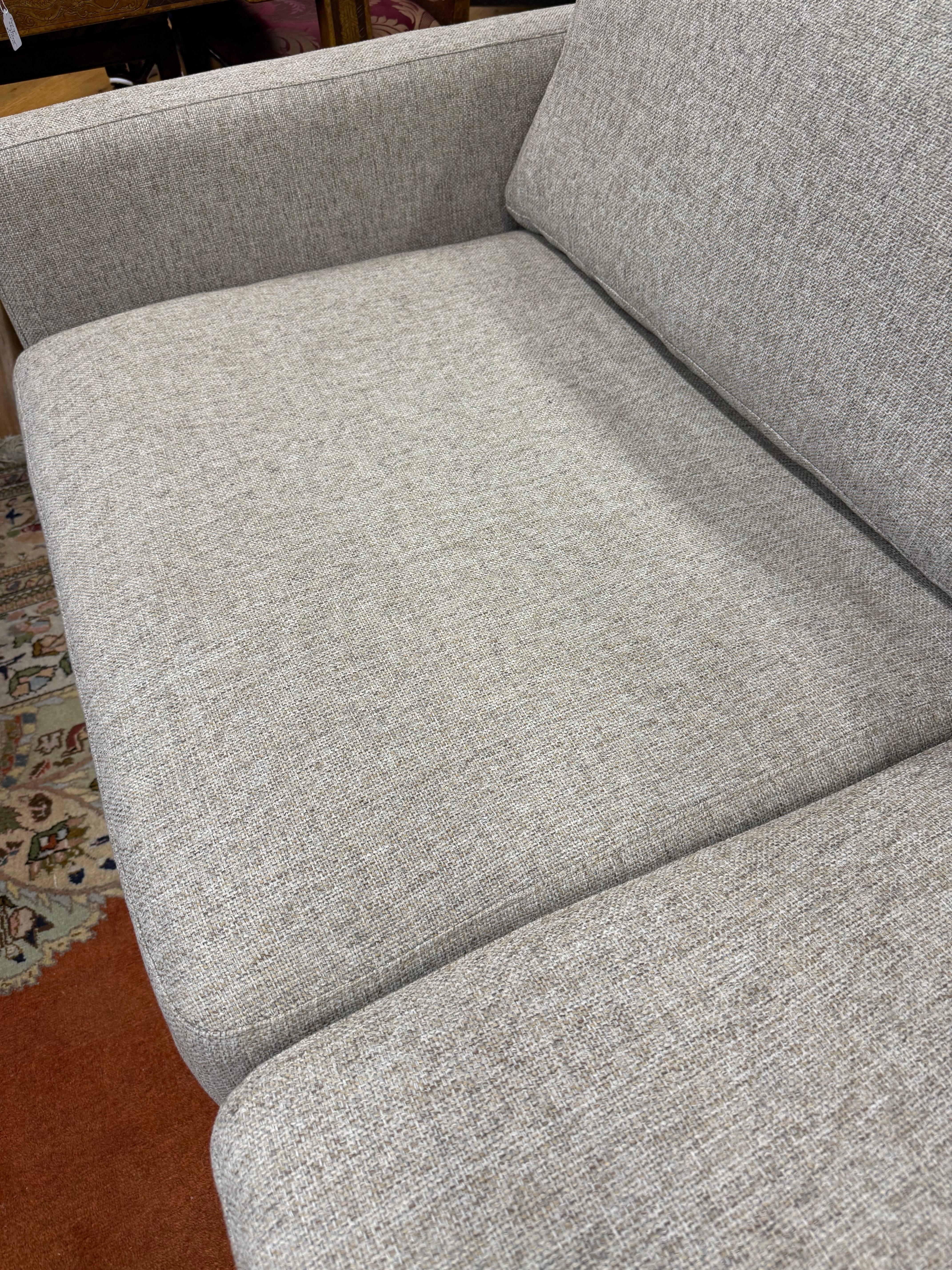 Transitional Beige Linen Four Hands 2-PC Sectional Sofa For Sale 6
