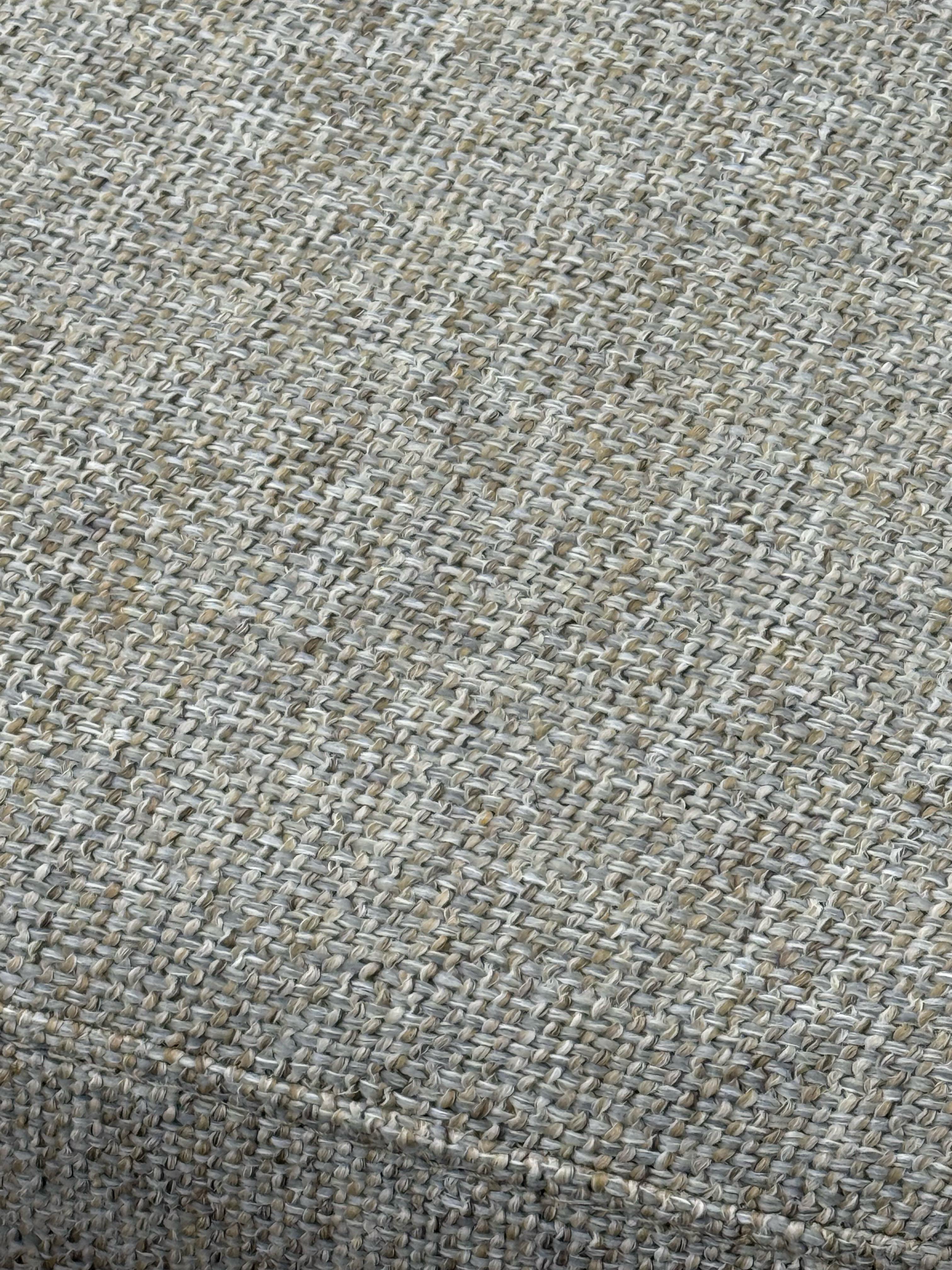 Recent, transitional Four Hands linen upholstered two piece L shaped sofa.
Great lines, better scale and ultimate comfort in a neutral color palette.