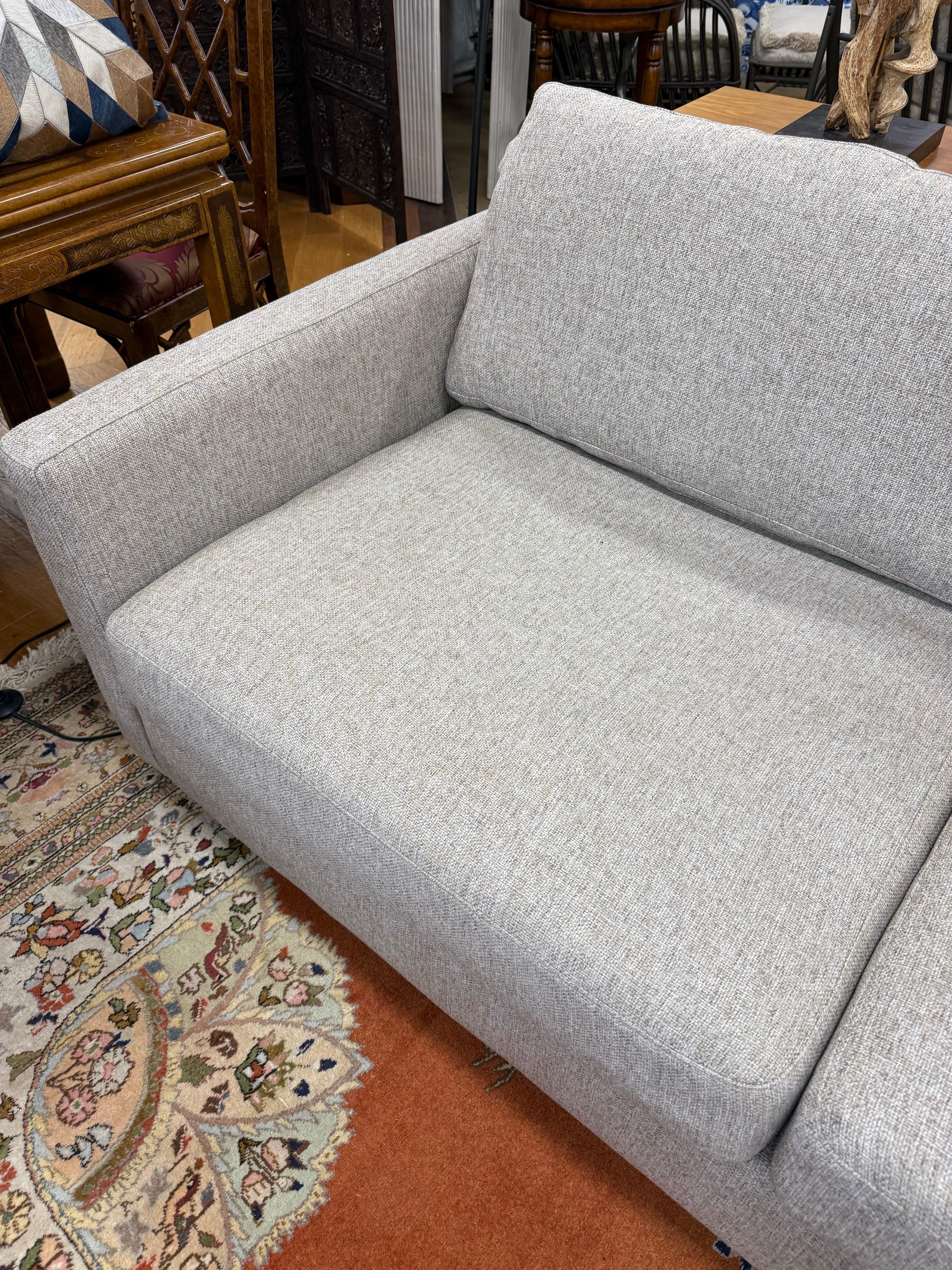 Transitional Beige Linen Four Hands 2-PC Sectional Sofa For Sale 3