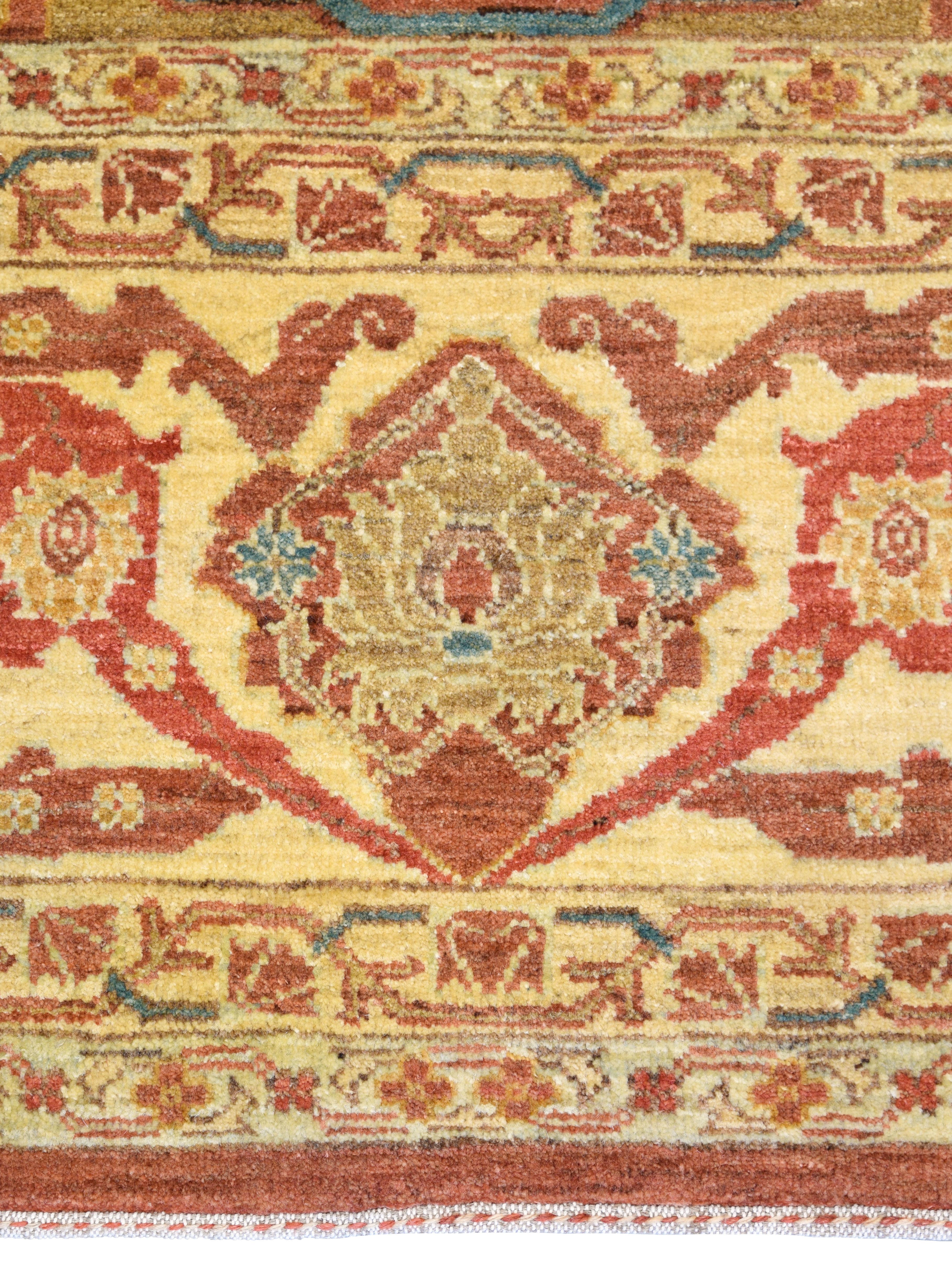 Hand-Knotted, Wool Transitional Bidjar Heriz Rug, Red, Taupe, Blue,  9’ x 12’ For Sale 7