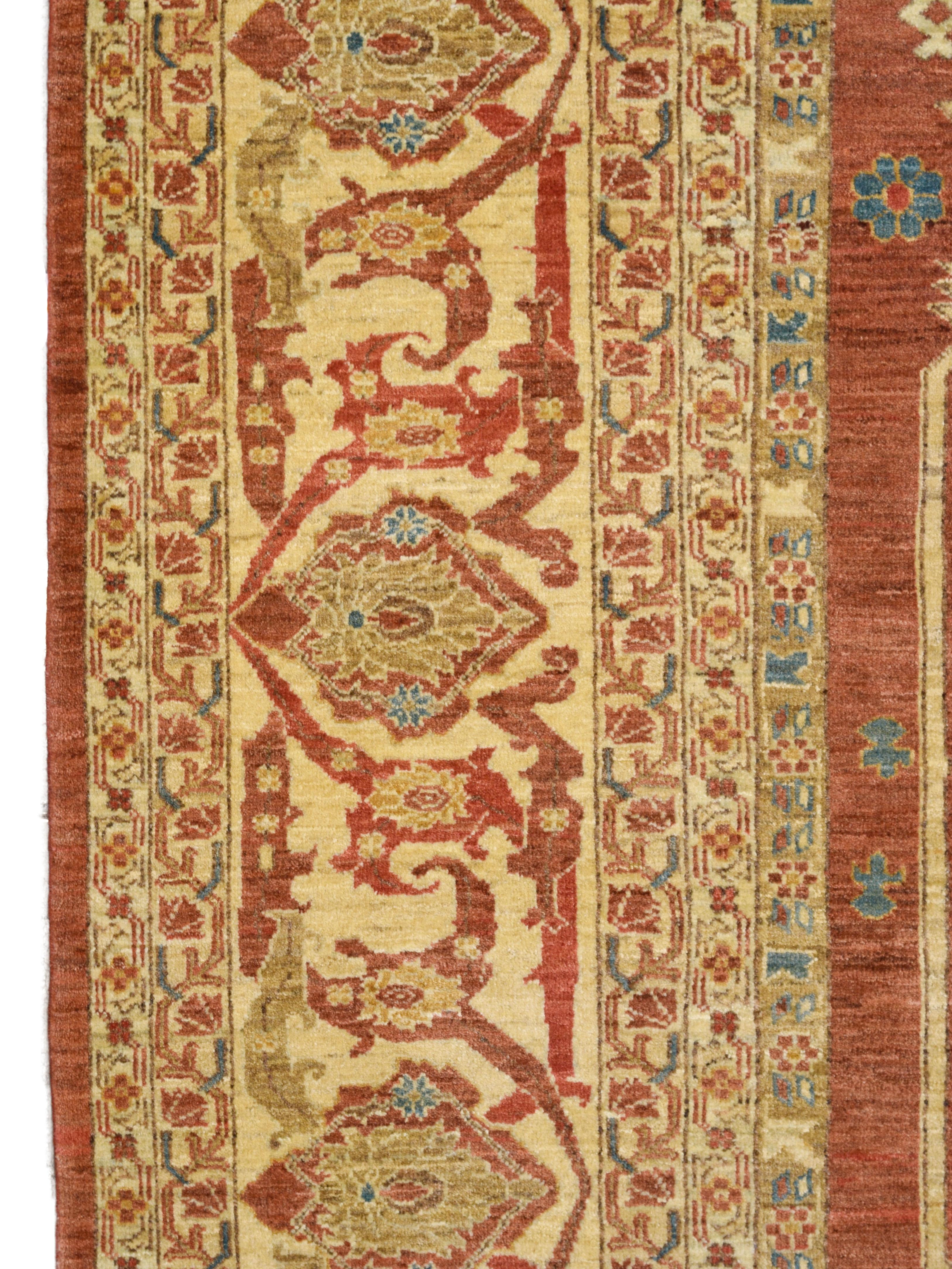 Hand-Knotted, Wool Transitional Bidjar Heriz Rug, Red, Taupe, Blue,  9’ x 12’ For Sale 2
