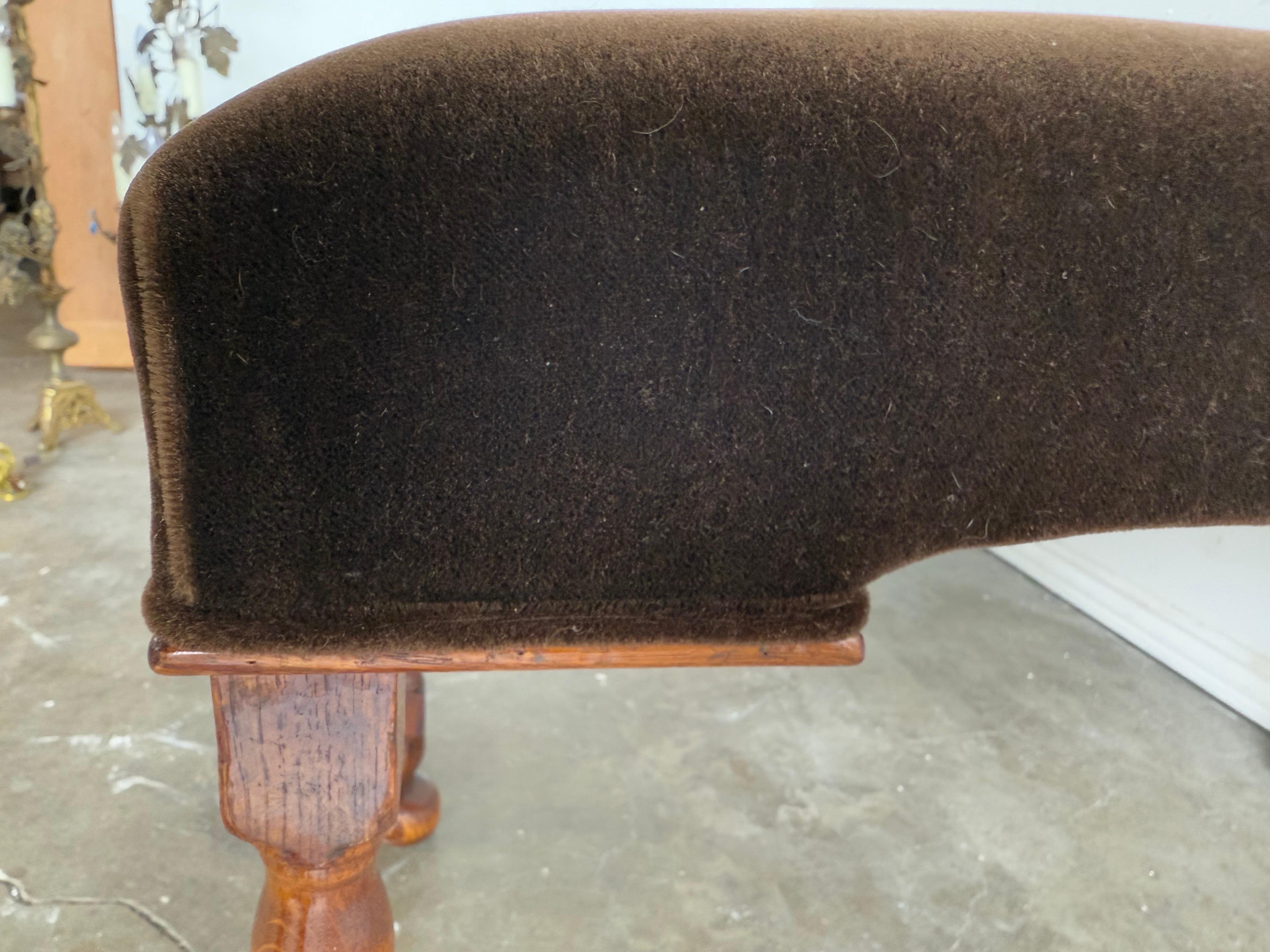 Banc transitionnel en mohair Brown-20e siècle en vente 2