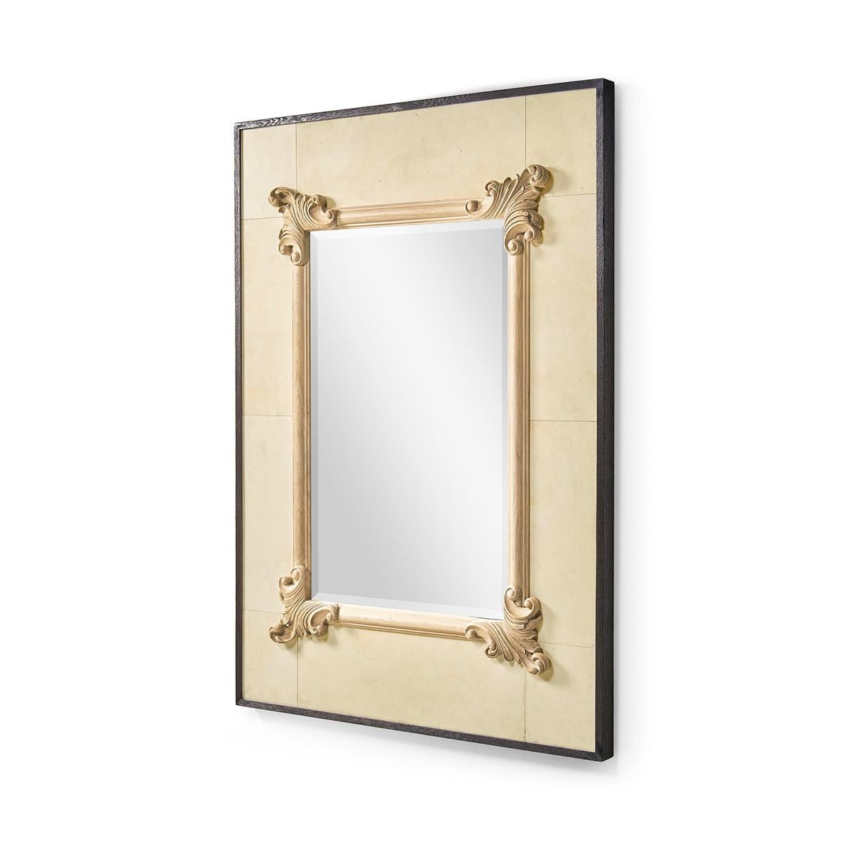 A true testament to classical beauty and modern craftsmanship. This mirror is not just for reflection; it serves as a stunning piece of art that adds depth, character, and a grandiose touch to any room.

Featuring a hand-carved solid oak frame with
