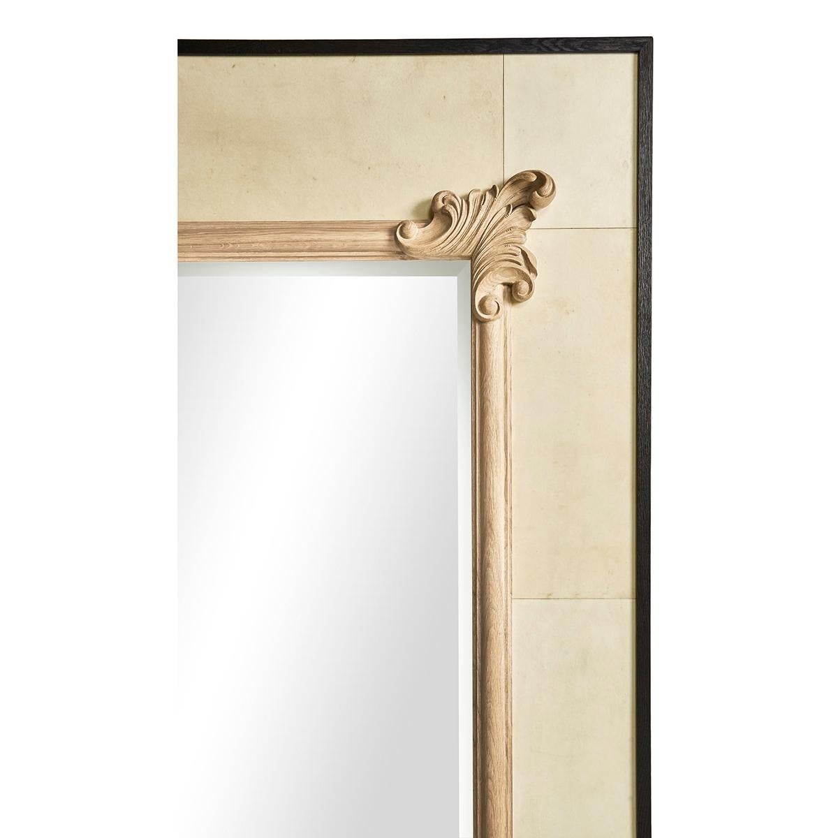 Glass Transitional Classic Wall Mirror For Sale