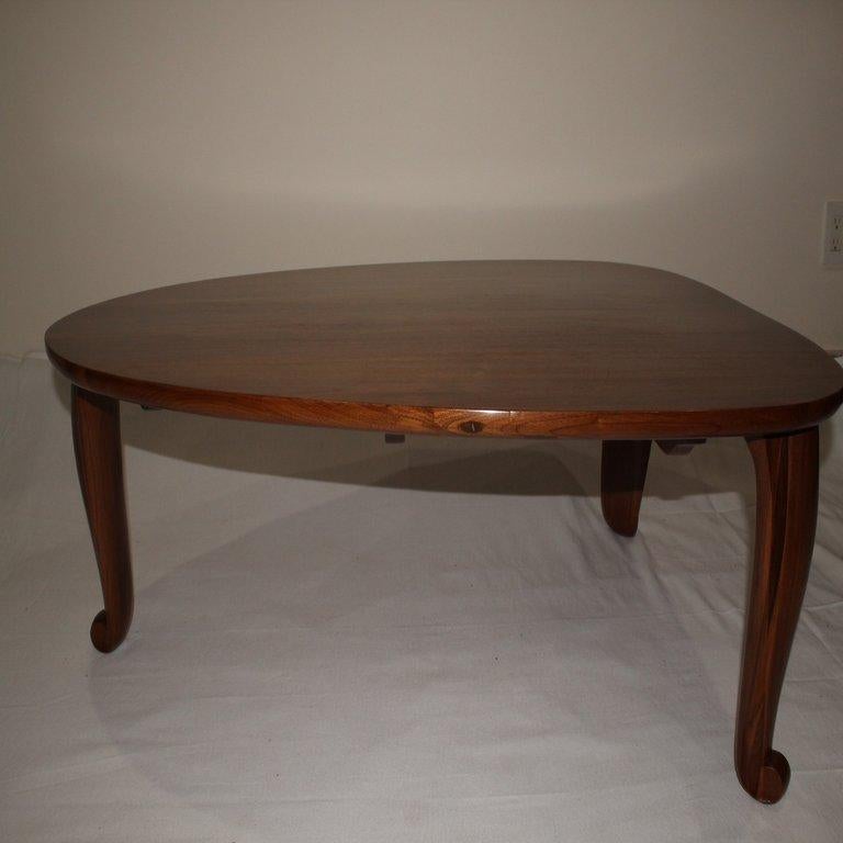 Modern Transitional Collection:  Hand Made Coffee Table Solid Walnut For Sale