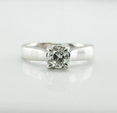 Übergangsschliff Runder Diamantring 18K Weißgold gestempelt Delia