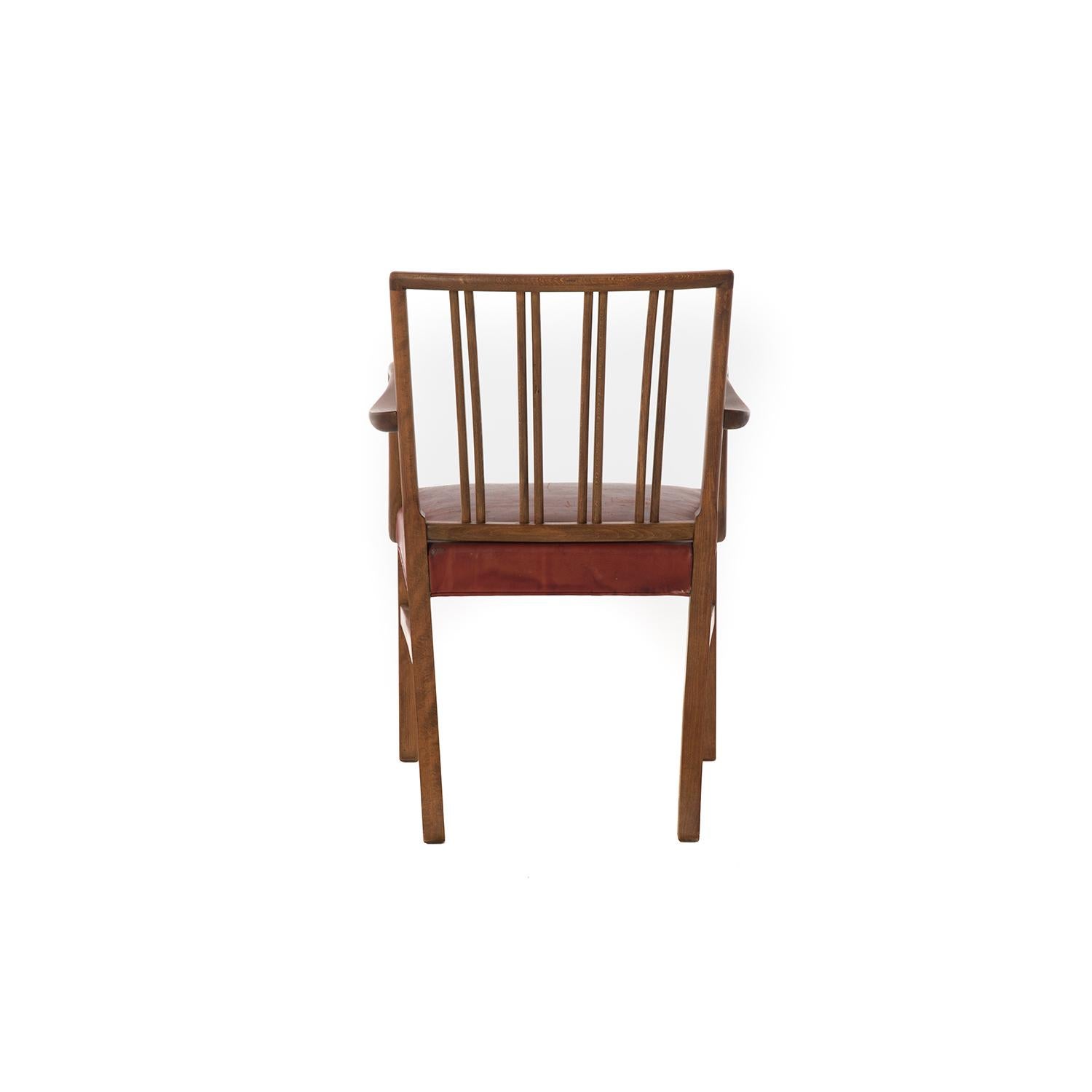 Lacquered Transitional Danish Modern Occasional Chair by Ole Wanscher