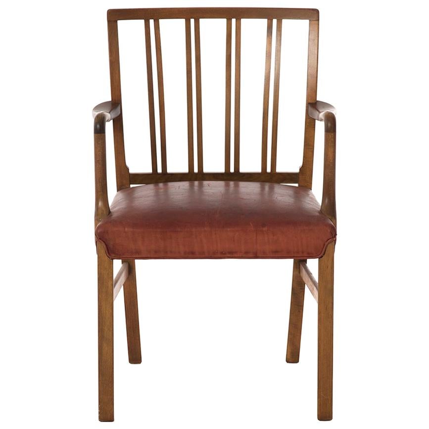 Transitional Danish Modern Occasional Chair by Ole Wanscher