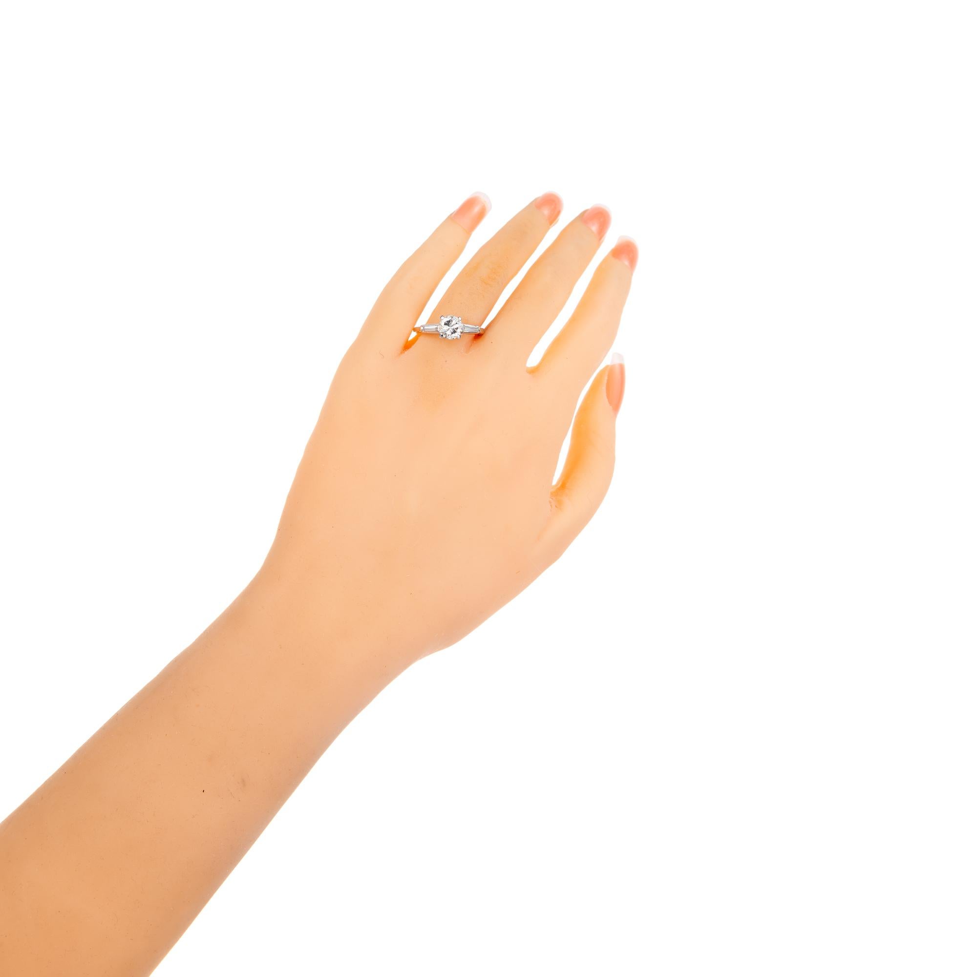 EGL Certified 1.03 Carat Transitional Diamond Platinum Engagement Ring For Sale 4