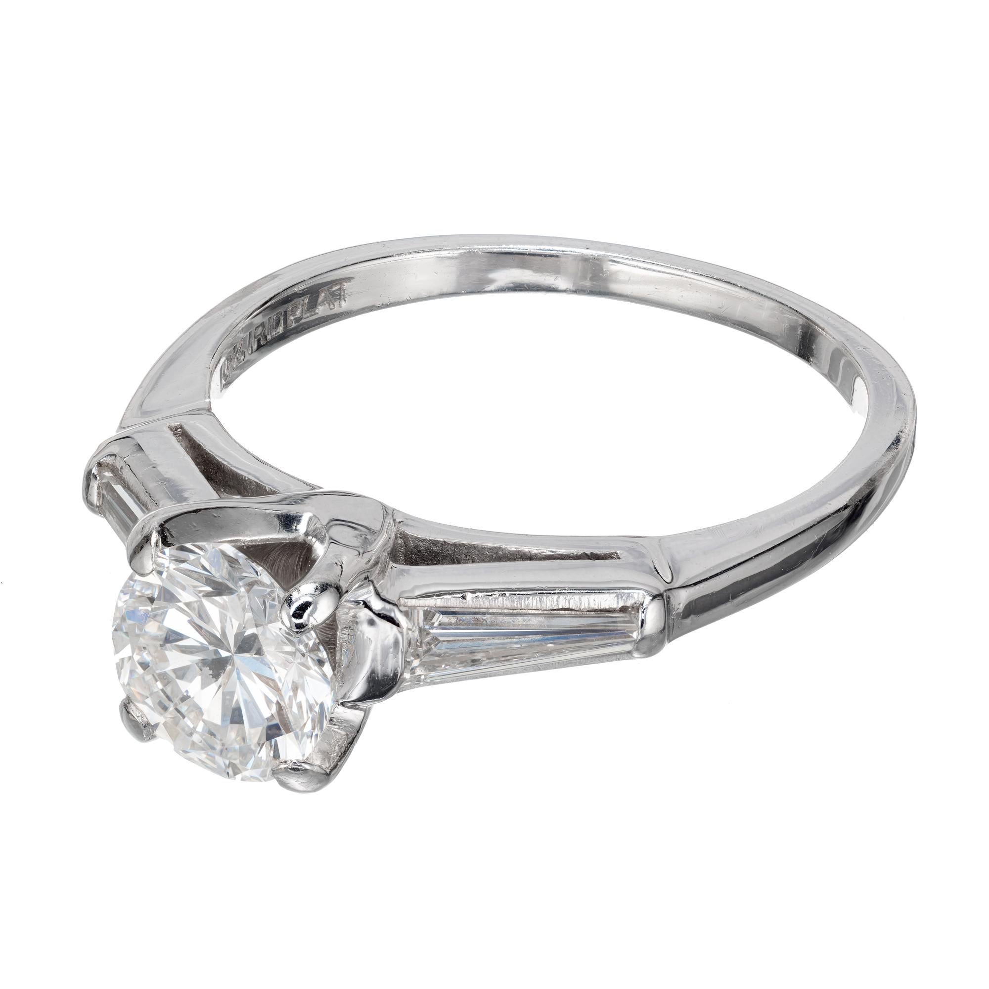 Women's EGL Certified 1.03 Carat Transitional Diamond Platinum Engagement Ring For Sale