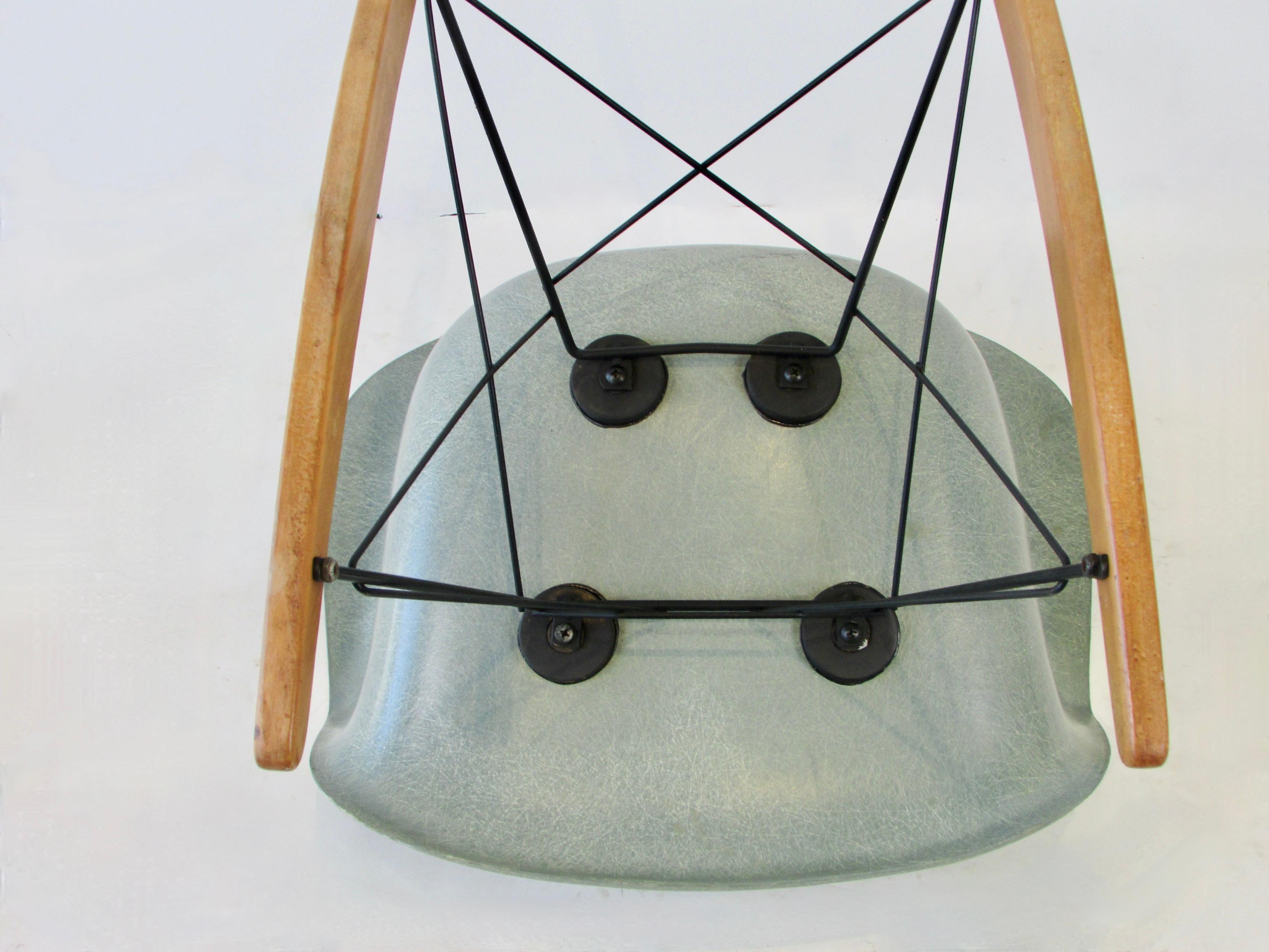 Welded Transitional Eames for Herman Miller Fiberglass RAR Rocking Chair For Sale