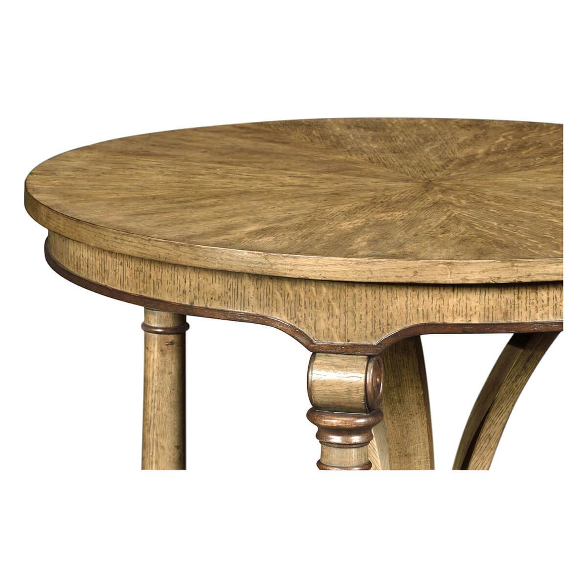 Country Transitional English Oak Side Table
