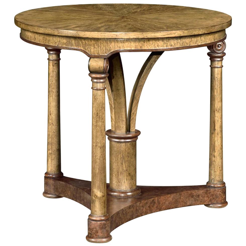 Transitional English Oak Side Table