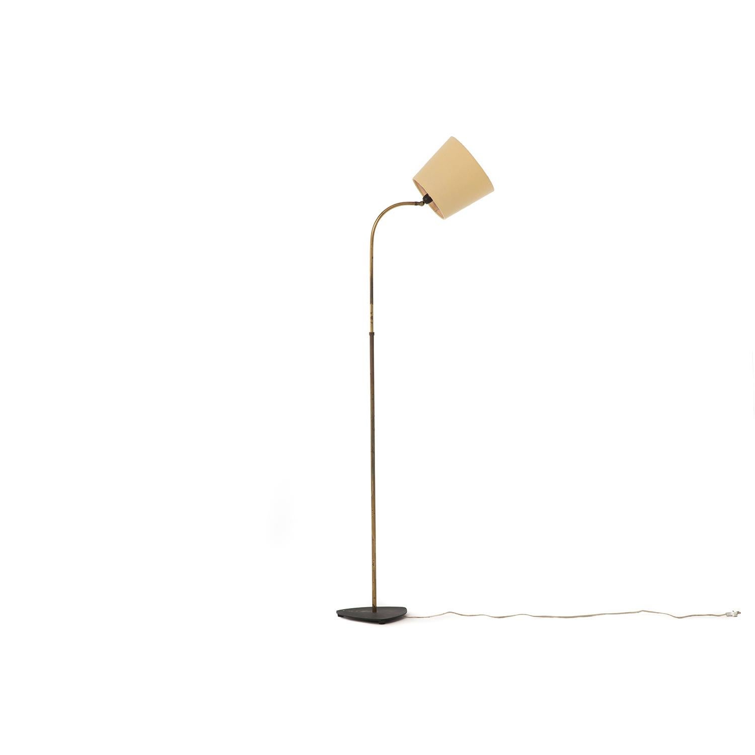 Scandinavian Modern Transitional Era Danish Modern Floor Lamp with Bonnet Shade