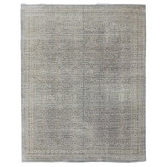 Transitional, Finely Woven Khotan Pomegranate Design in Gray/Green, Brown, Taupe
