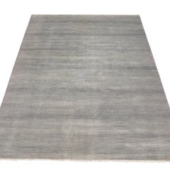 New Transitional Gray Area Rug with Minimalist Contemporary Style