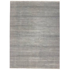 Nueva Alfombra Gris de Transición con Estilo Contemporáneo Minimalista
