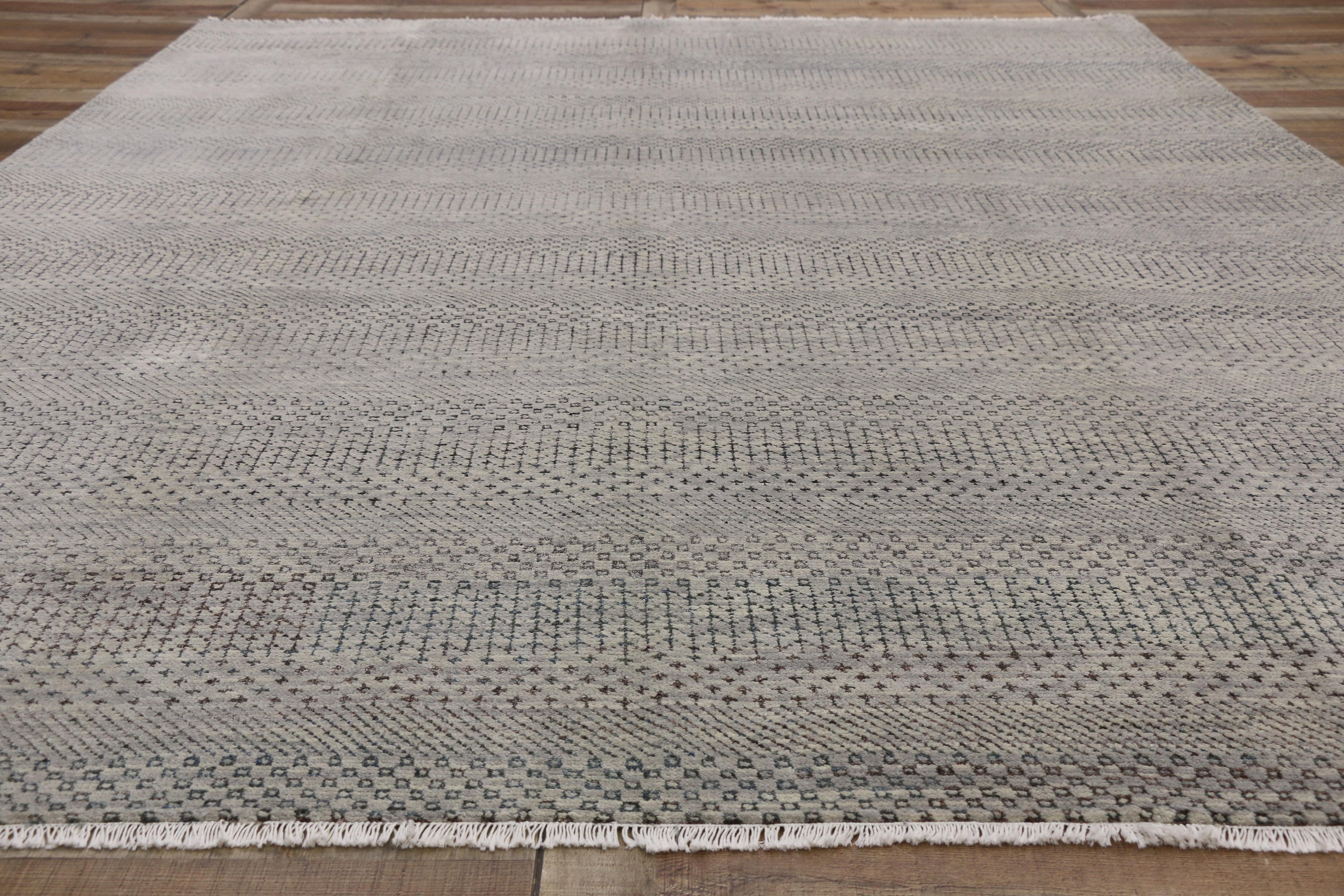 New Transitional Gray Rug with Minimalist Style, Contemporary Bauhaus Design In New Condition For Sale In Dallas, TX