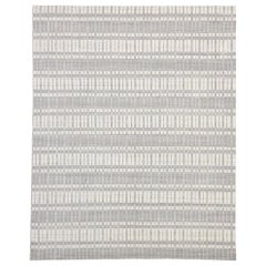 Transitional Gray Area Rug with Scandinavian Modern Swedish Style