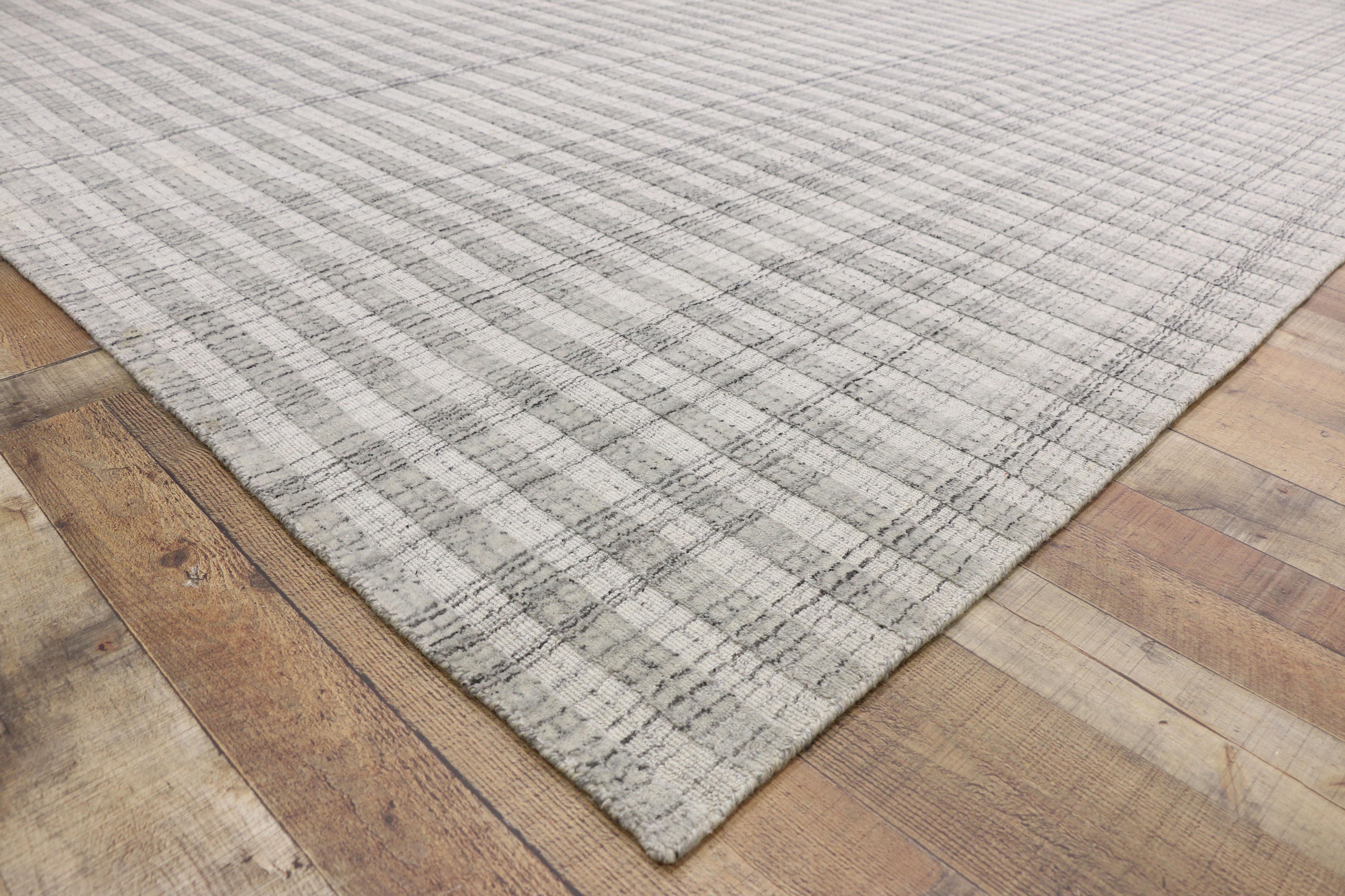 Other New Transitional Gray Area Rug with Swedish Gustavian Style, Texture Area Rug For Sale