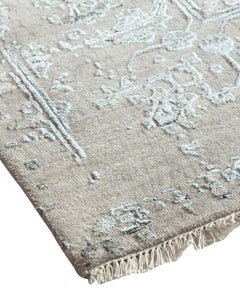 One-of-a-Kind Modern Wool Viscose Blend Hand-Knotted Area Rug, Sepia, 8 x 10' 1