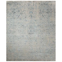 One-of-a-Kind Modern Wool Viscose Blend Hand-Knotted Area Rug, Sepia, 8 x 10' 1