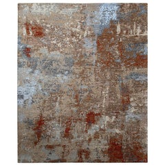 One-of-a-Kind Modern Wool Viscose Blend Hand-Knotted Area Rug, Cocoa, 8 x 10
 1