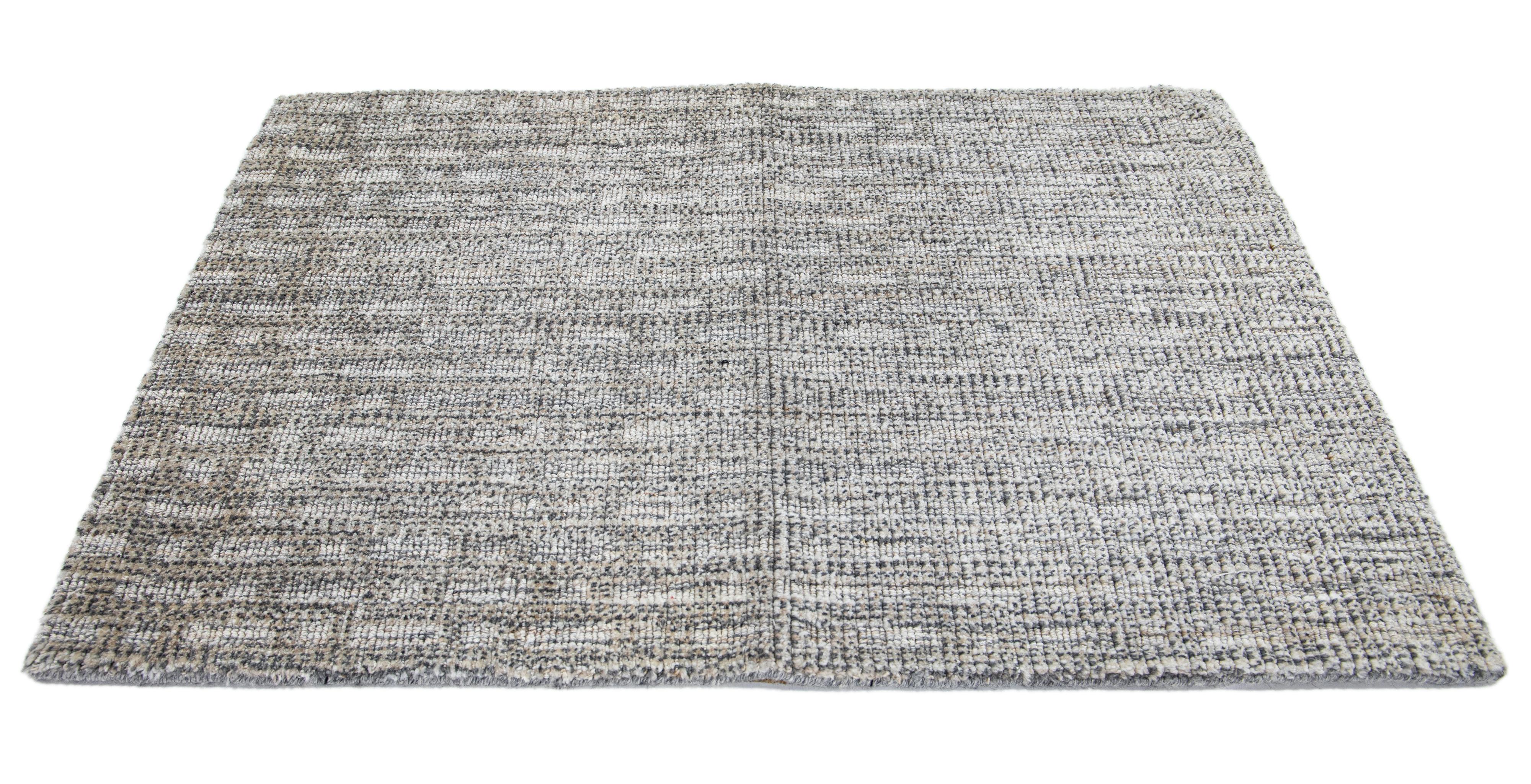 Apadana's transitional wool custom rug. Custom sizes and colors made-to-order. 

Material: Wool/Viscose/Linen
Techniques: Hand-knotted
Style: Modern
Lead time: Approx. 15-16 wks available 
Colors: As shown, other custom colors are available.