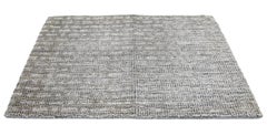 Transitional Handmade Custom Light Gray Wool Rug