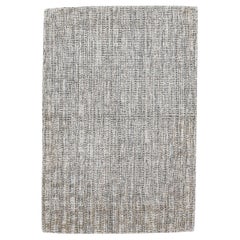Transitional Handmade Custom Light Gray Wool Rug