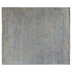 Transitional High Low Beige and Silver Area Rug