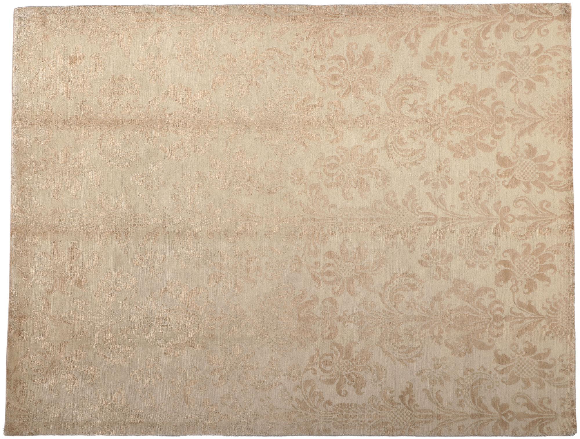 Transitional Damask Rug, Stately Decadence Meets Welcomed Informality For Sale 2