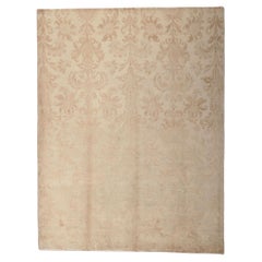 Tapis indien transitionnel de style Aubusson aux couleurs chaudes et neutres