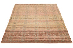 Khotan Wollteppich mit Übergangsmuster in erdigem Terrakotta, Gold und Sage