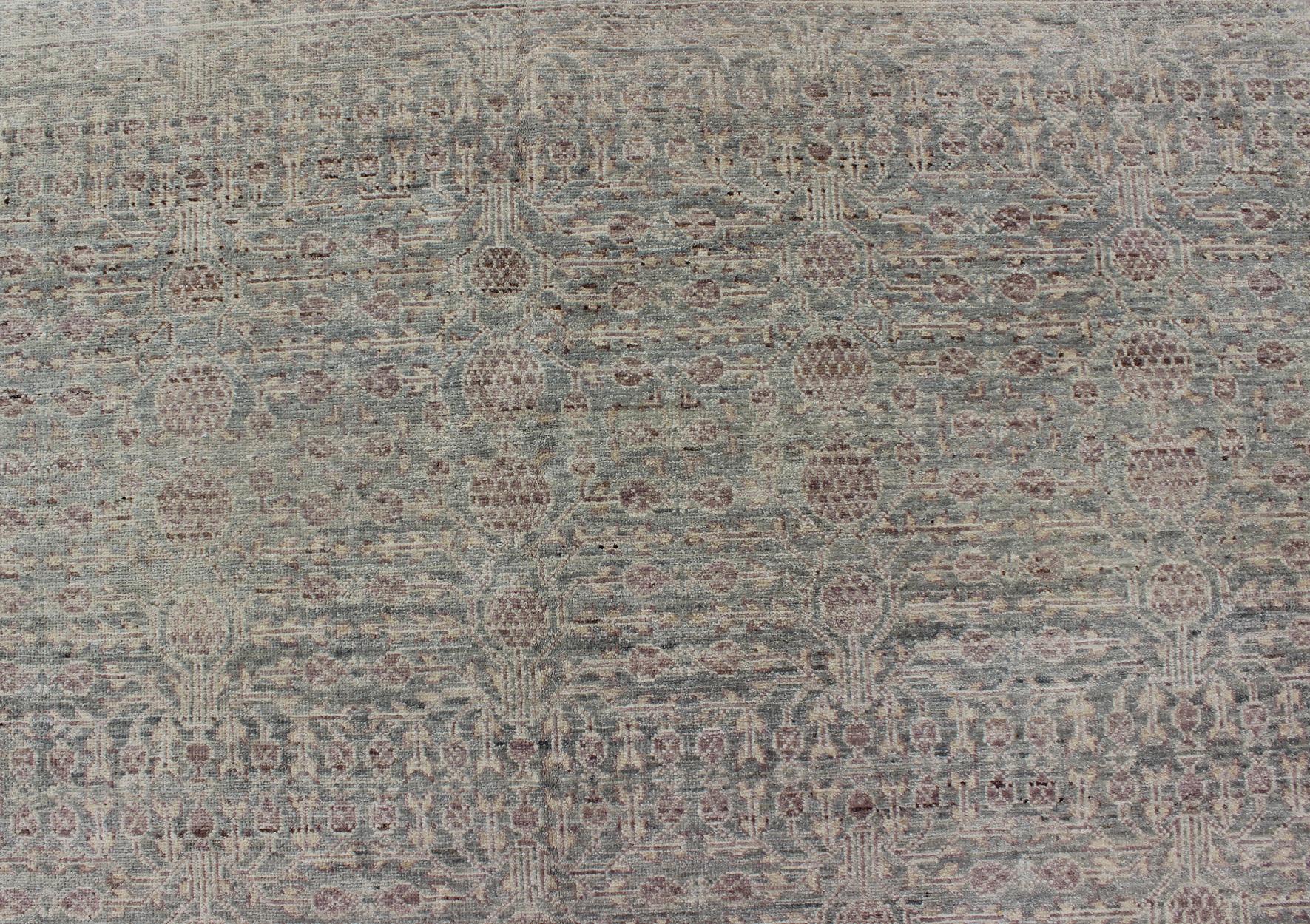 Afghan Transitional Khotan Pomegranate Design Rug by Keivan Woven Arts For Sale