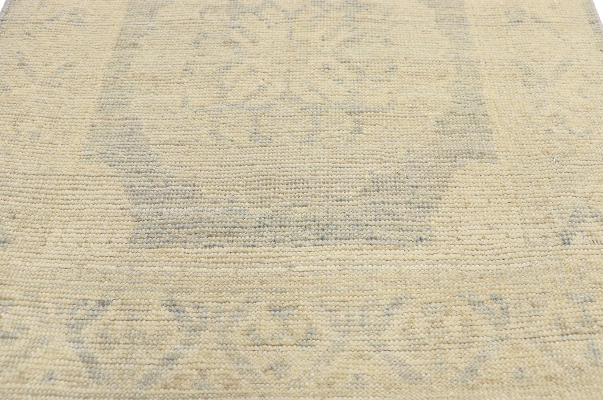 Hand-Knotted Transitional Khotan Style Runner, Extra-Long Hallway Runner