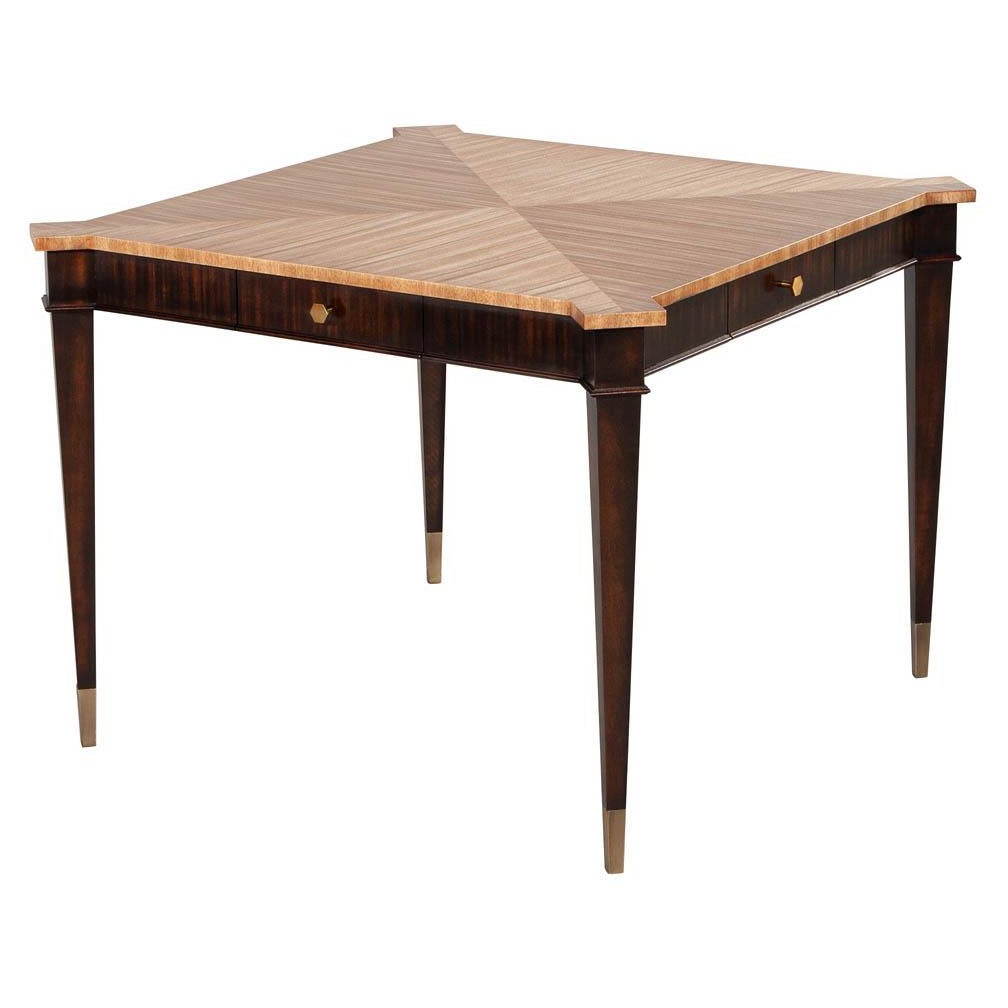 Transitional Mahogany Games Table in 2 Tone Natural Finish