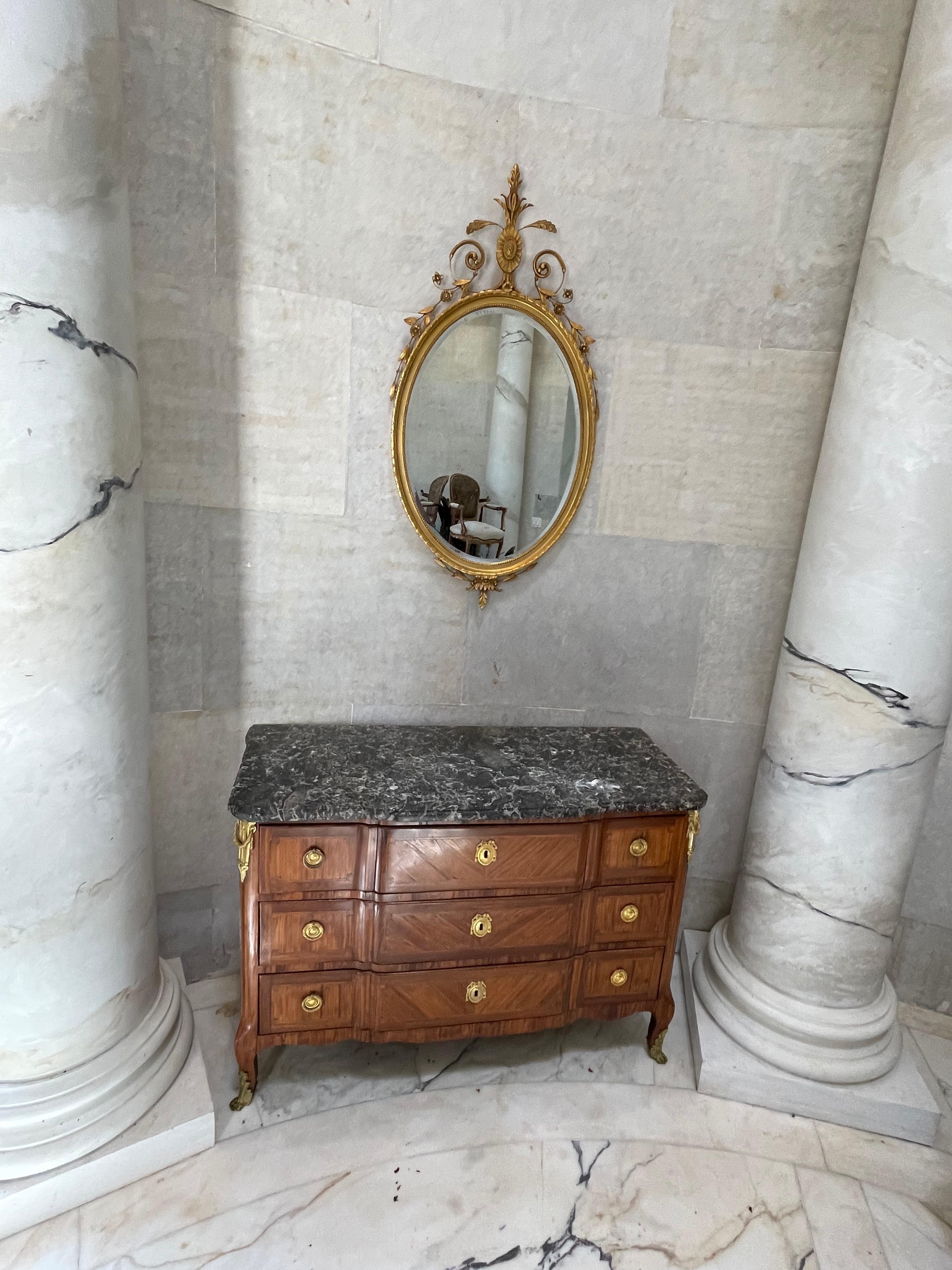 Kingwood Transitional Marble Top Commode  For Sale