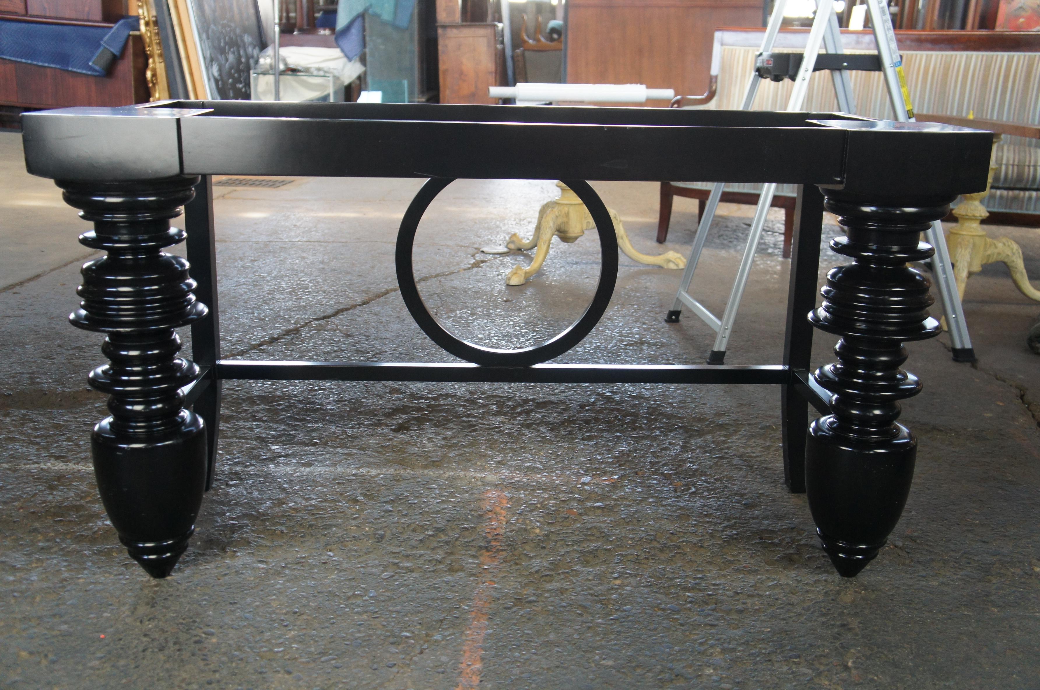 Transitional Modern Black Turned Writing Desk or Library Console Table 6